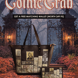 "Poe's Library" Ashen Black Leather Tote Bag Deal