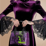 "Frankenstein" Lablight Violet - Black Interior - Small Leather Handbag