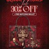 "Romeo And Juliet" Poison Rose Leather Handbag Deal