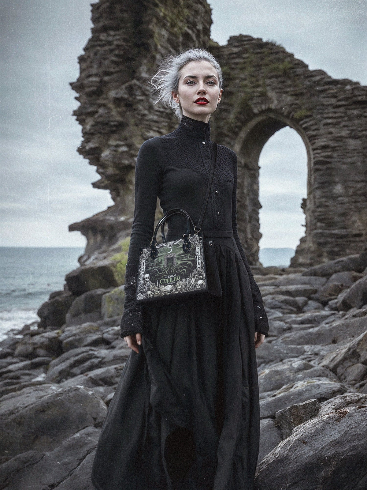 "The Call Of Cthulhu" - Black Interior - Small Leather Handbag - FALL DEAL