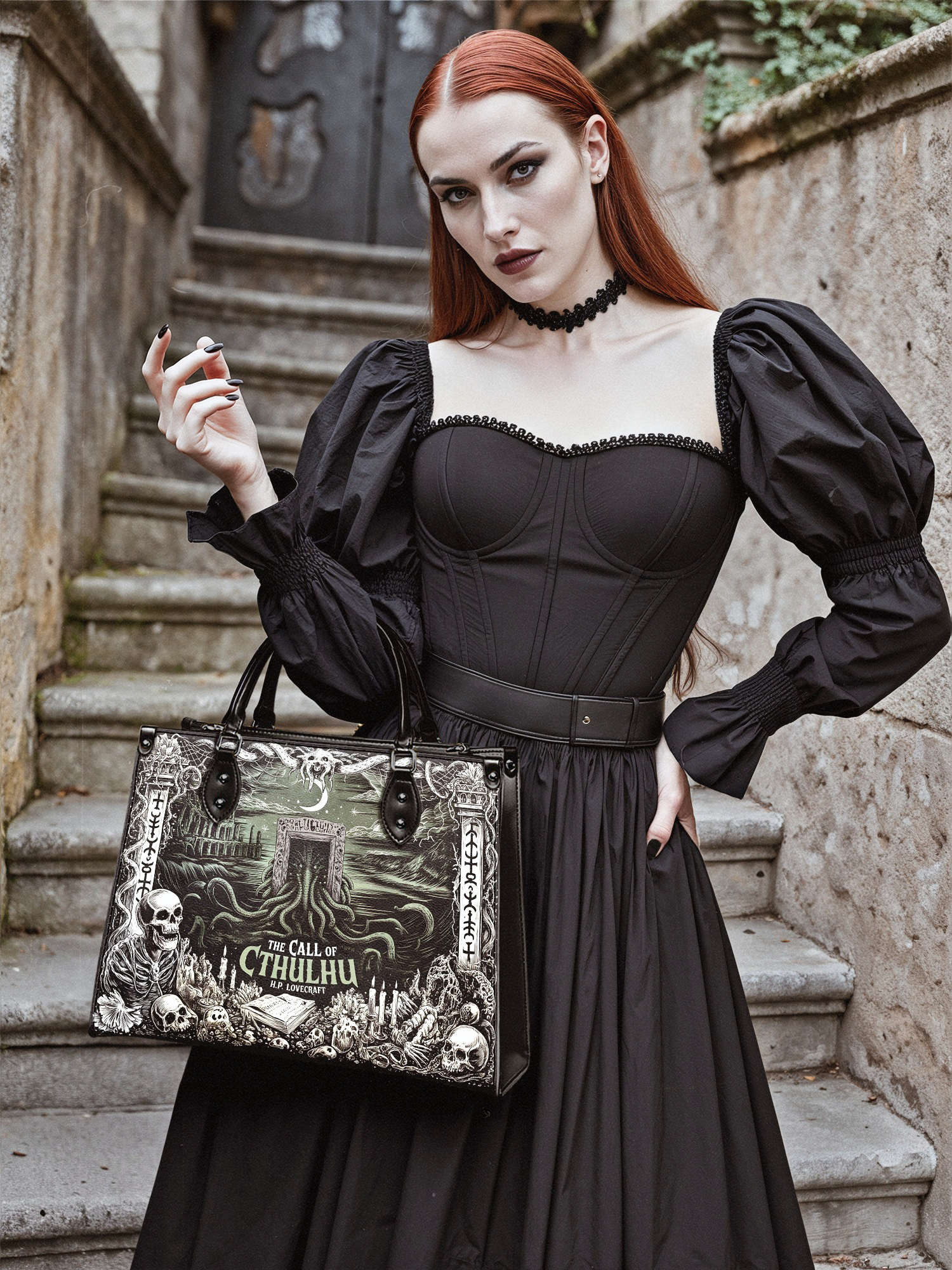 "The Call Of Cthulhu" - Brown Interior - Leather Handbag