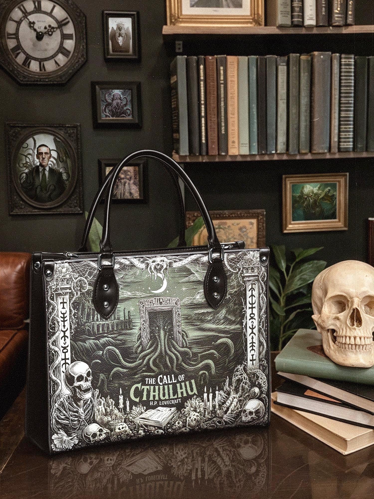 "The Call Of Cthulhu" - Brown Interior - Leather Handbag