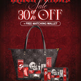 "The Codex of Gothic Tales" Black Widow’s Kiss Leather Tote Bag Deal