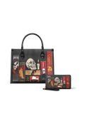 "The Codex of Gothic Tales" Deadlight Black Leather Handbag - EVERMORE DEAL