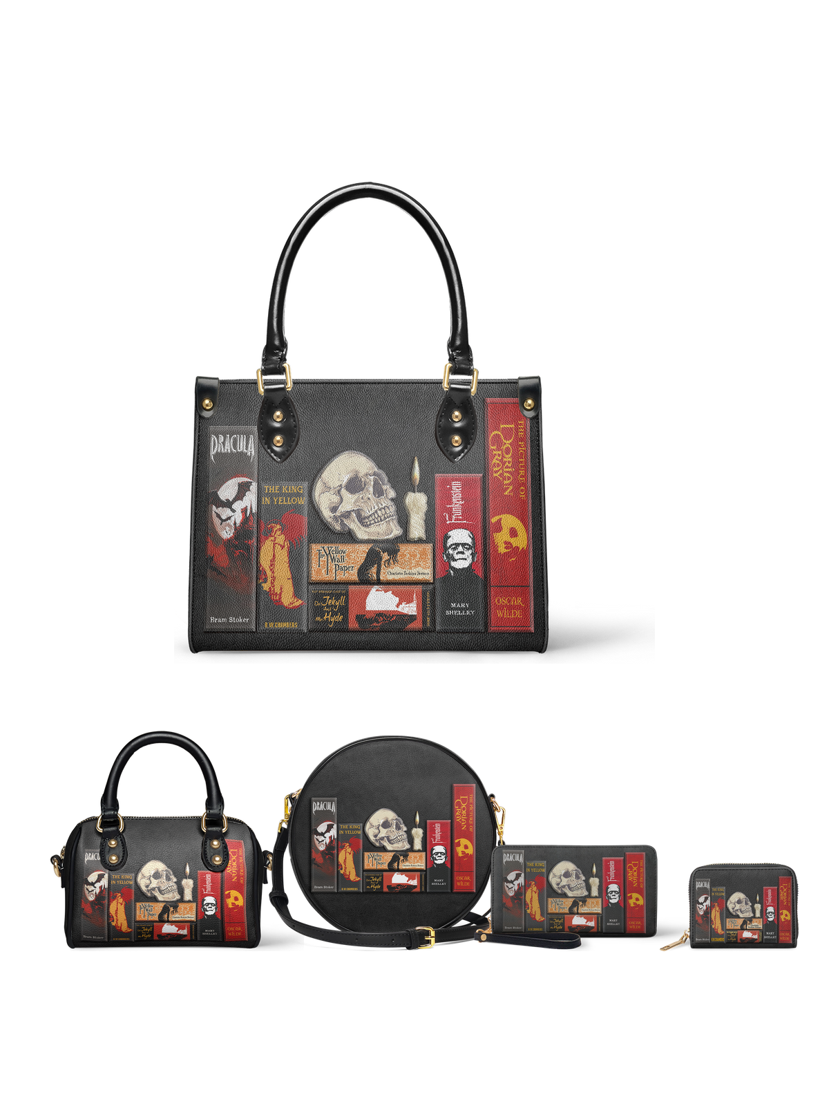 "The Codex of Gothic Tales" Deadlight Black The Signature Trio Bundle (Small Leather Handbag) - EVERMORE DEAL