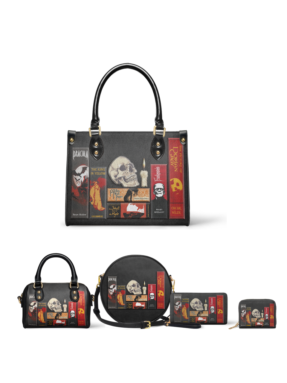 "The Codex of Gothic Tales" Deadlight Black The Signature Trio Bundle (Small Leather Handbag) - EVERMORE DEAL
