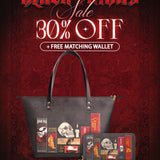 "The Codex of Gothic Tales" Deadlight Black Leather Tote Bag Deal