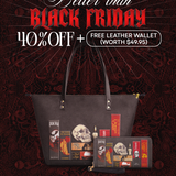 "The Codex of Gothic Tales" Deadlight Black Leather Tote Bag Deal