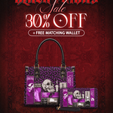 "The Codex of Gothic Tales" Violet Echo Small Leather Handbag Deal