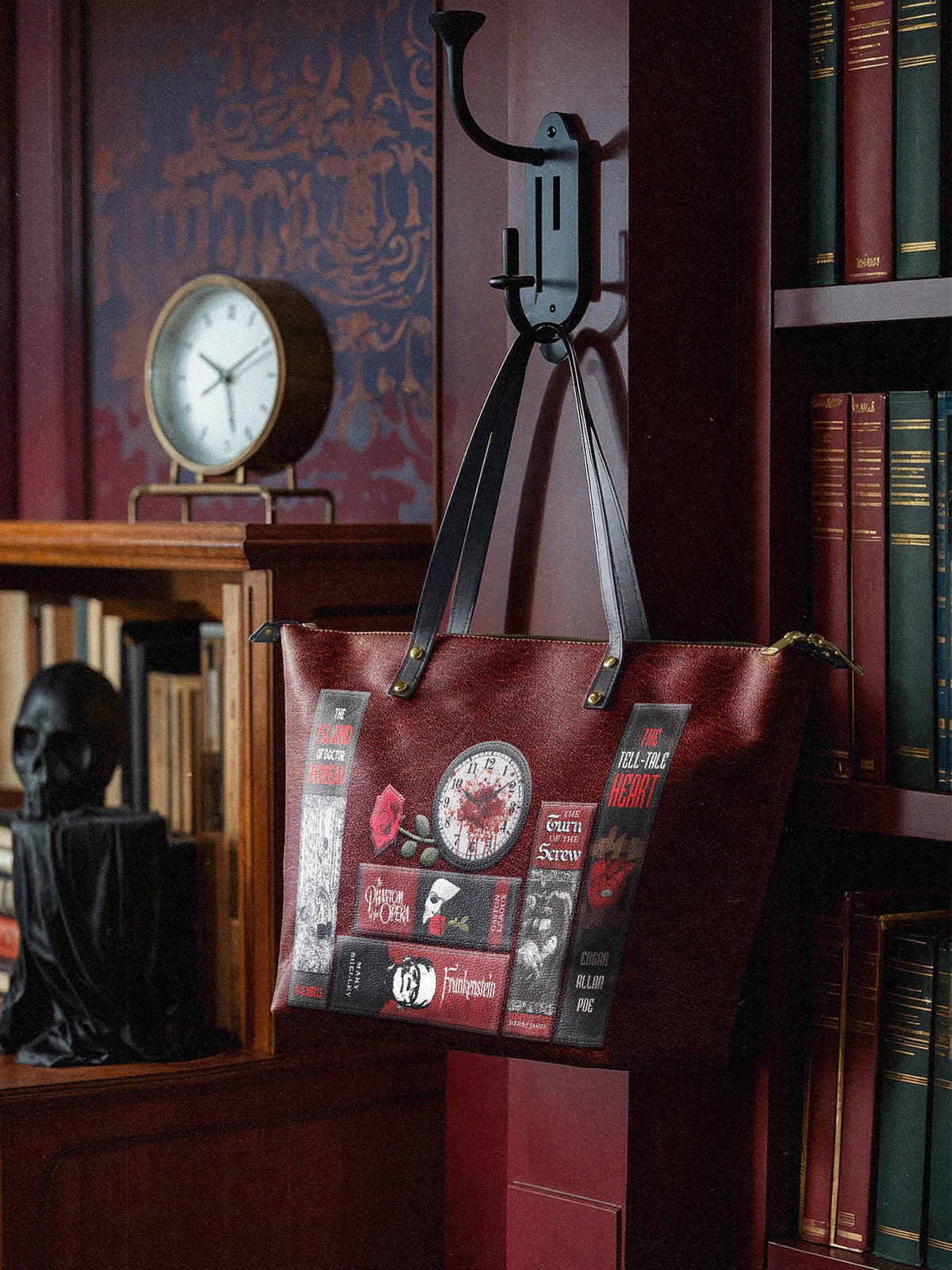 "The Crimson Codex" Leather Tote Bag - FALL DEAL
