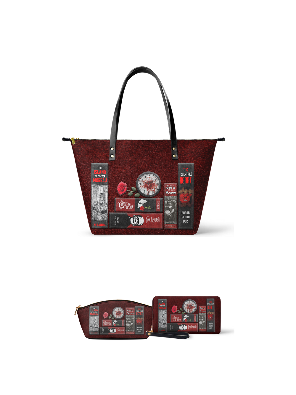 "The Crimson Codex" Leather Tote Bag - EVERMORE DEAL