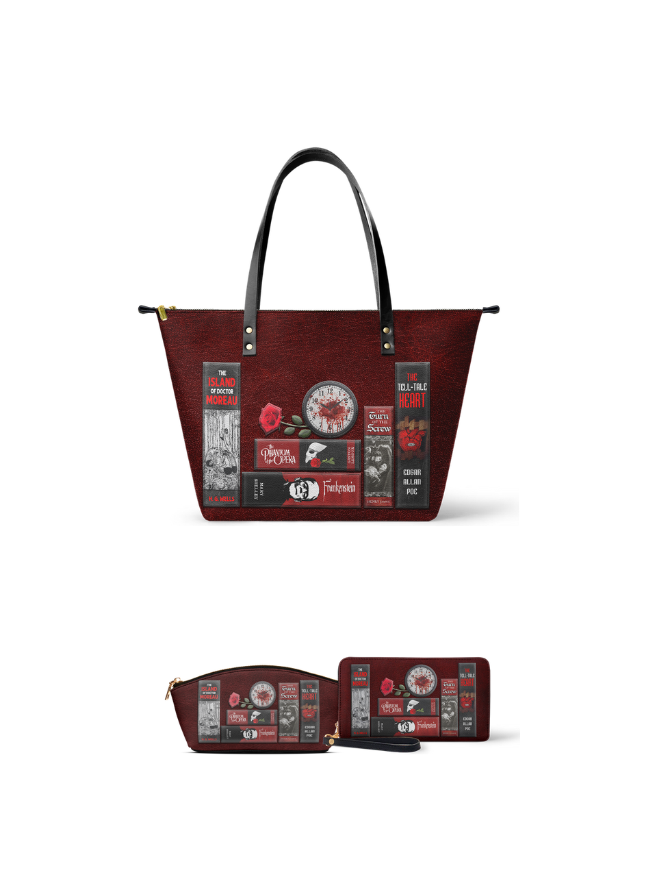 "The Crimson Codex" Leather Tote Bag - EVERMORE DEAL