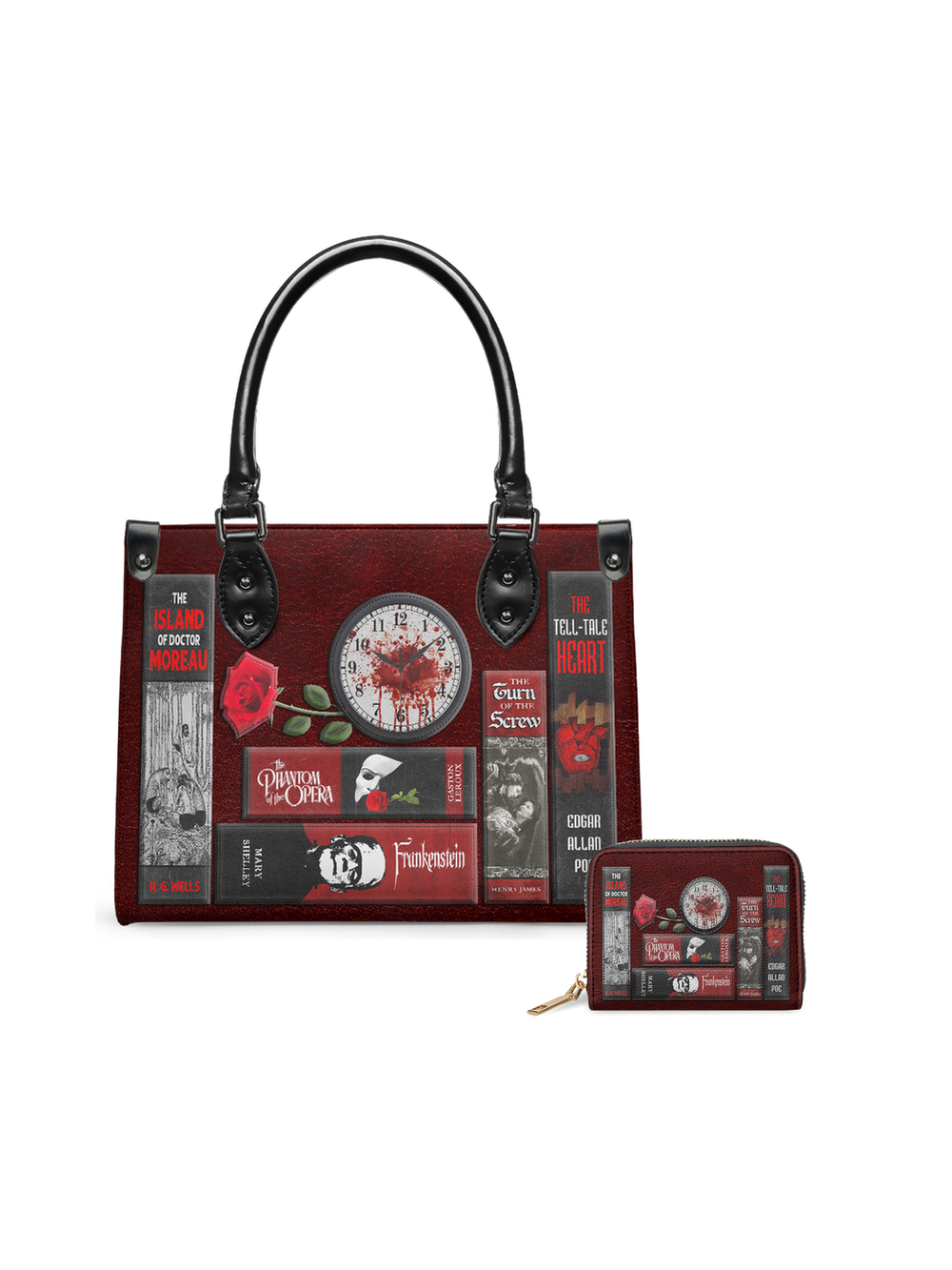 "The Crimson Codex" Small Leather Handbag - NEVERMORE DEAL