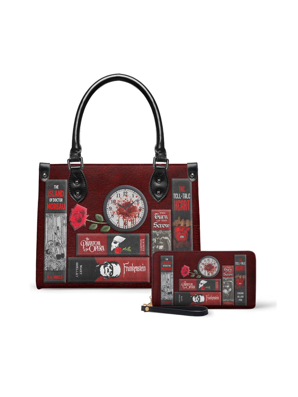 "The Crimson Codex" Small Leather Handbag - NEVERMORE DEAL