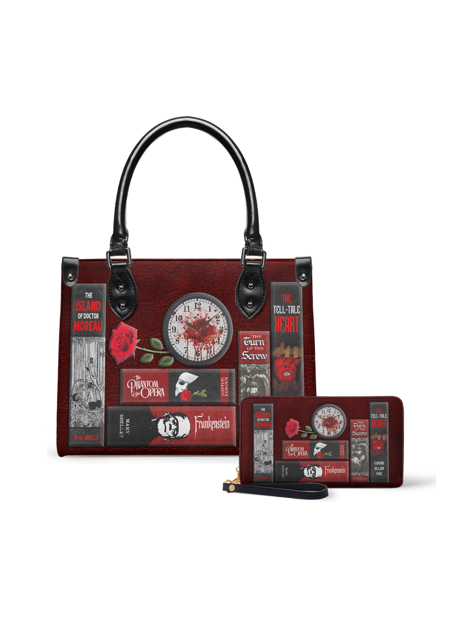"The Crimson Codex" Small Leather Handbag - NEVERMORE DEAL