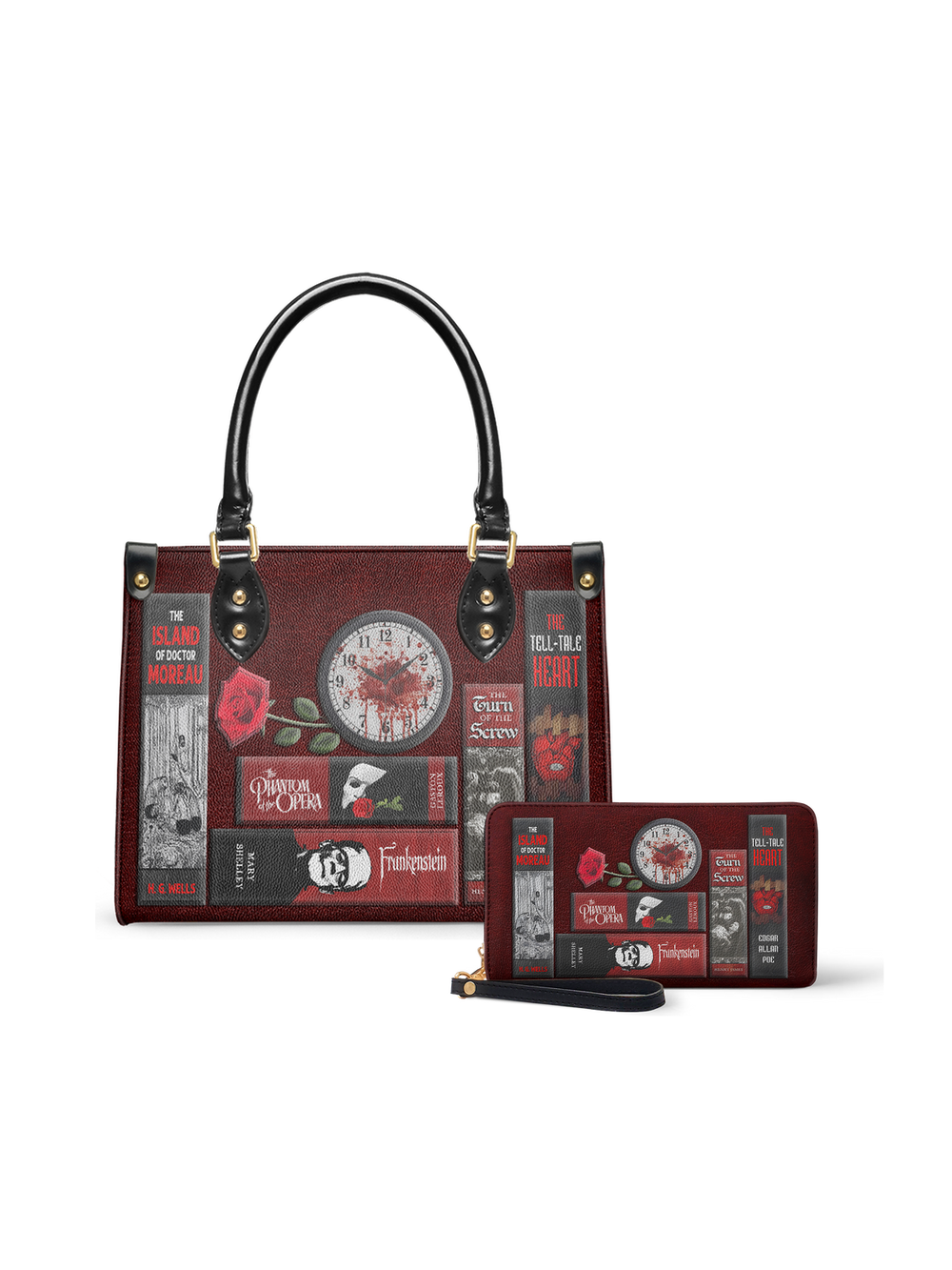 "The Crimson Codex" Small Leather Handbag - NEVERMORE DEAL
