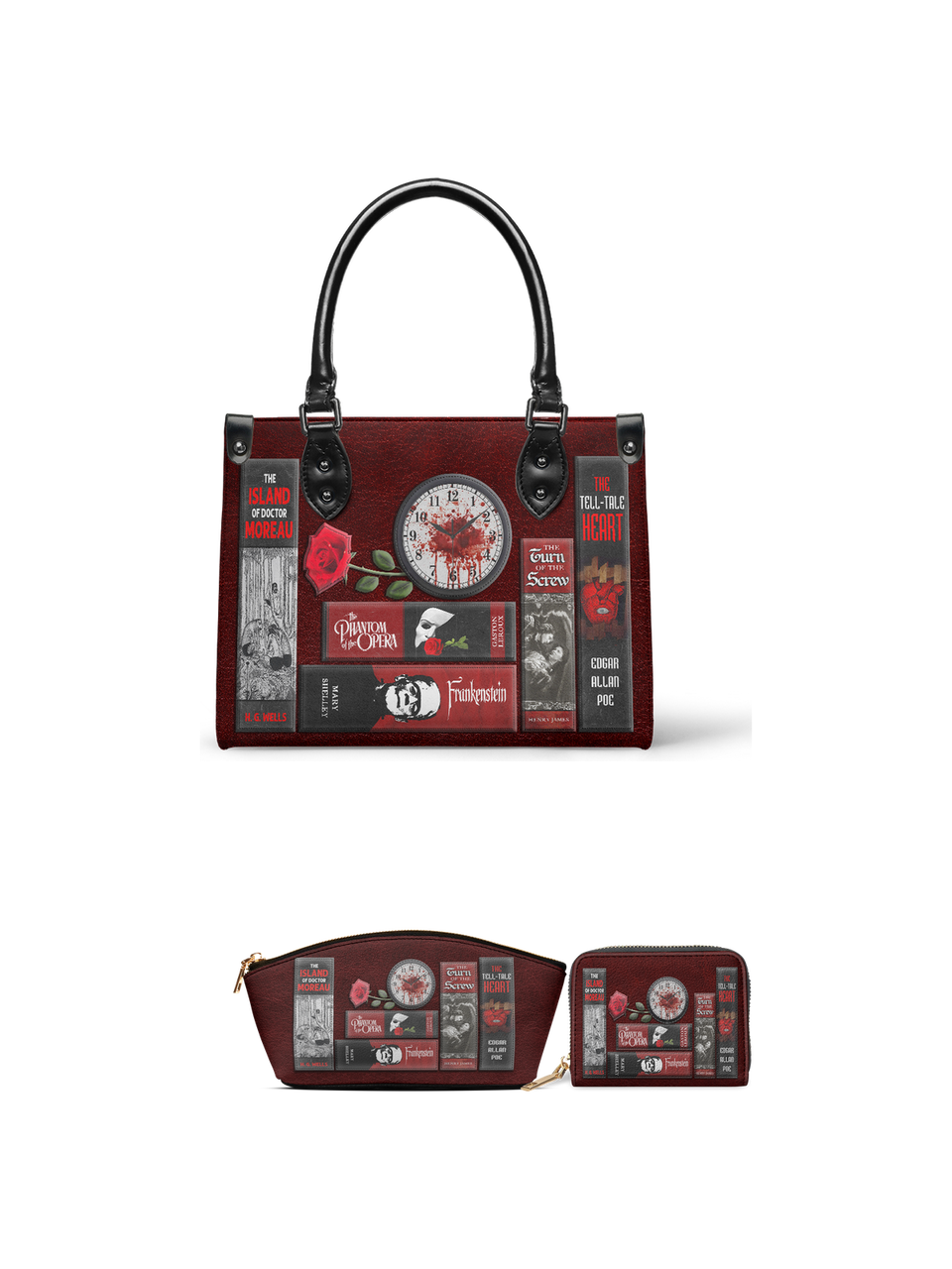 "The Crimson Codex" Small Leather Handbag - EVERMORE DEAL