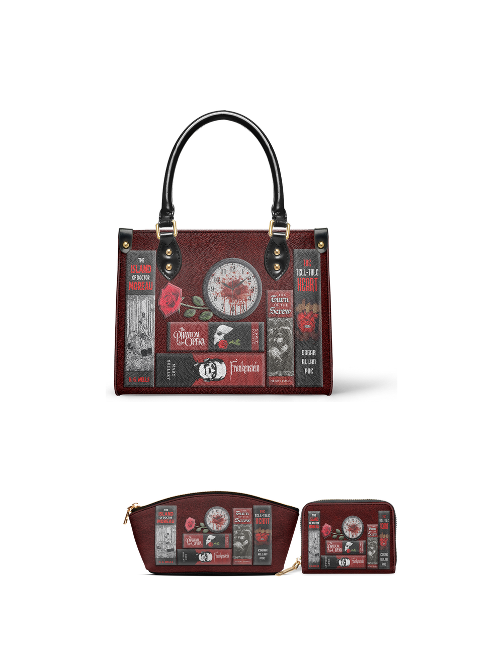 "The Crimson Codex" Small Leather Handbag - EVERMORE DEAL