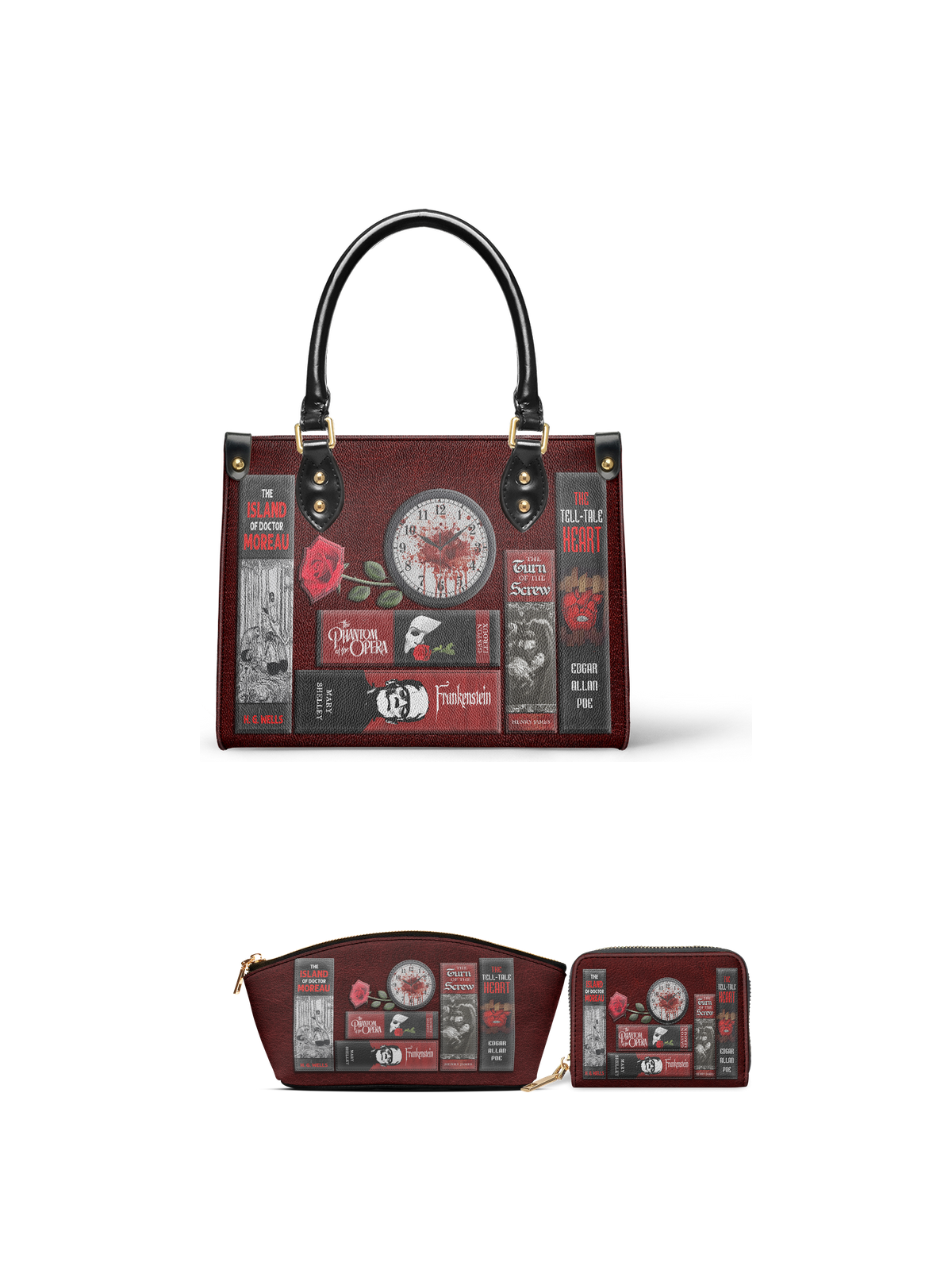 "The Crimson Codex" Small Leather Handbag - EVERMORE DEAL