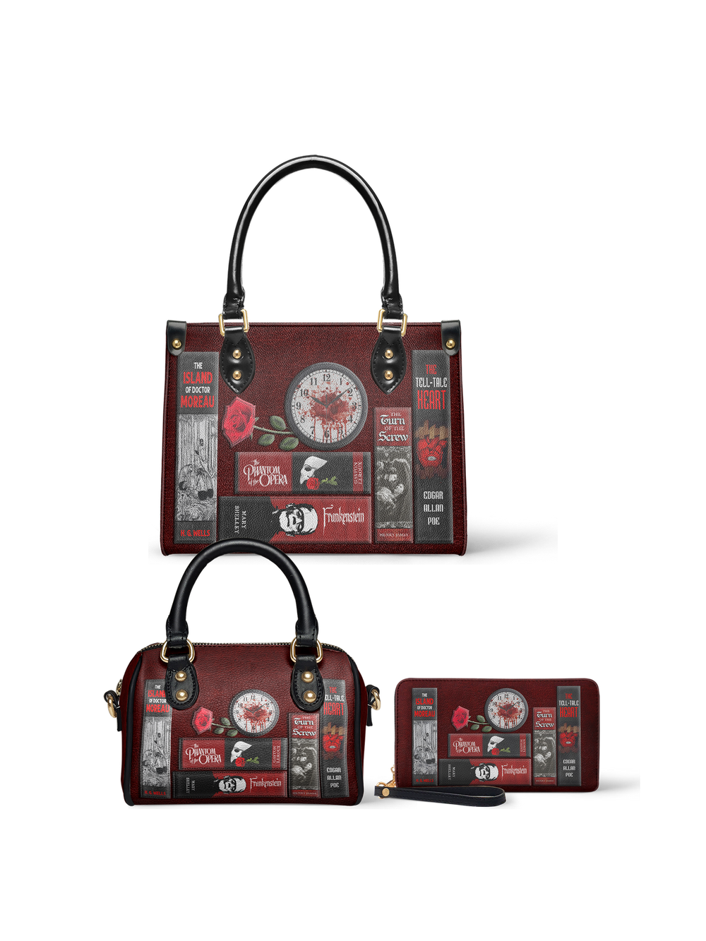 "The Crimson Codex" The Signature Duo Bundle (Small Leather Handbag) - EVERMORE DEAL