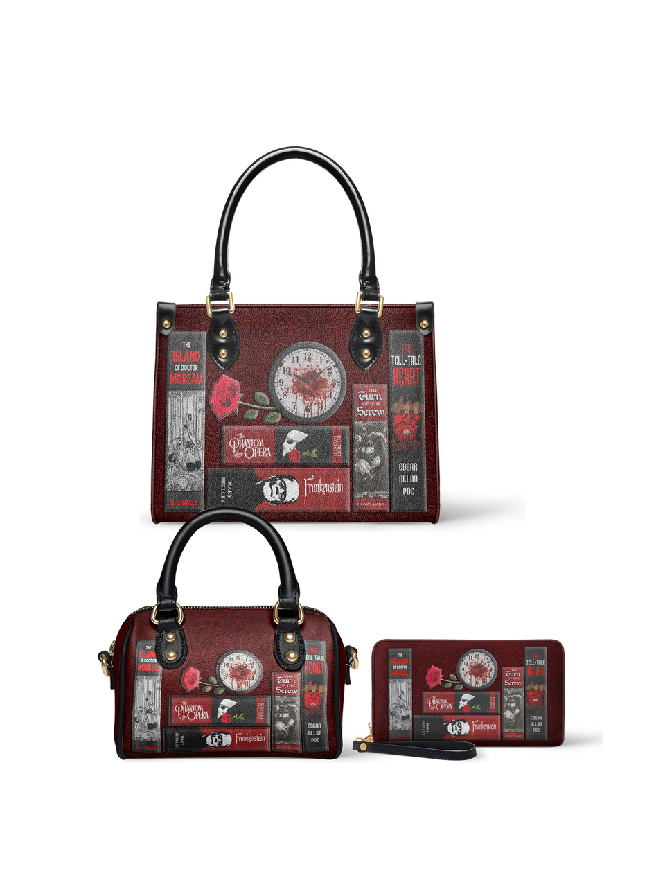 "The Crimson Codex" The Signature Duo Bundle (Small Leather Handbag) - EVERMORE DEAL