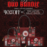 "The Crimson Codex" The Signature Duo Bundle (Small Leather Handbag)