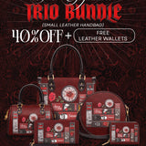 "The Crimson Codex" The Signature Trio Bundle (Small Leather Handbag)