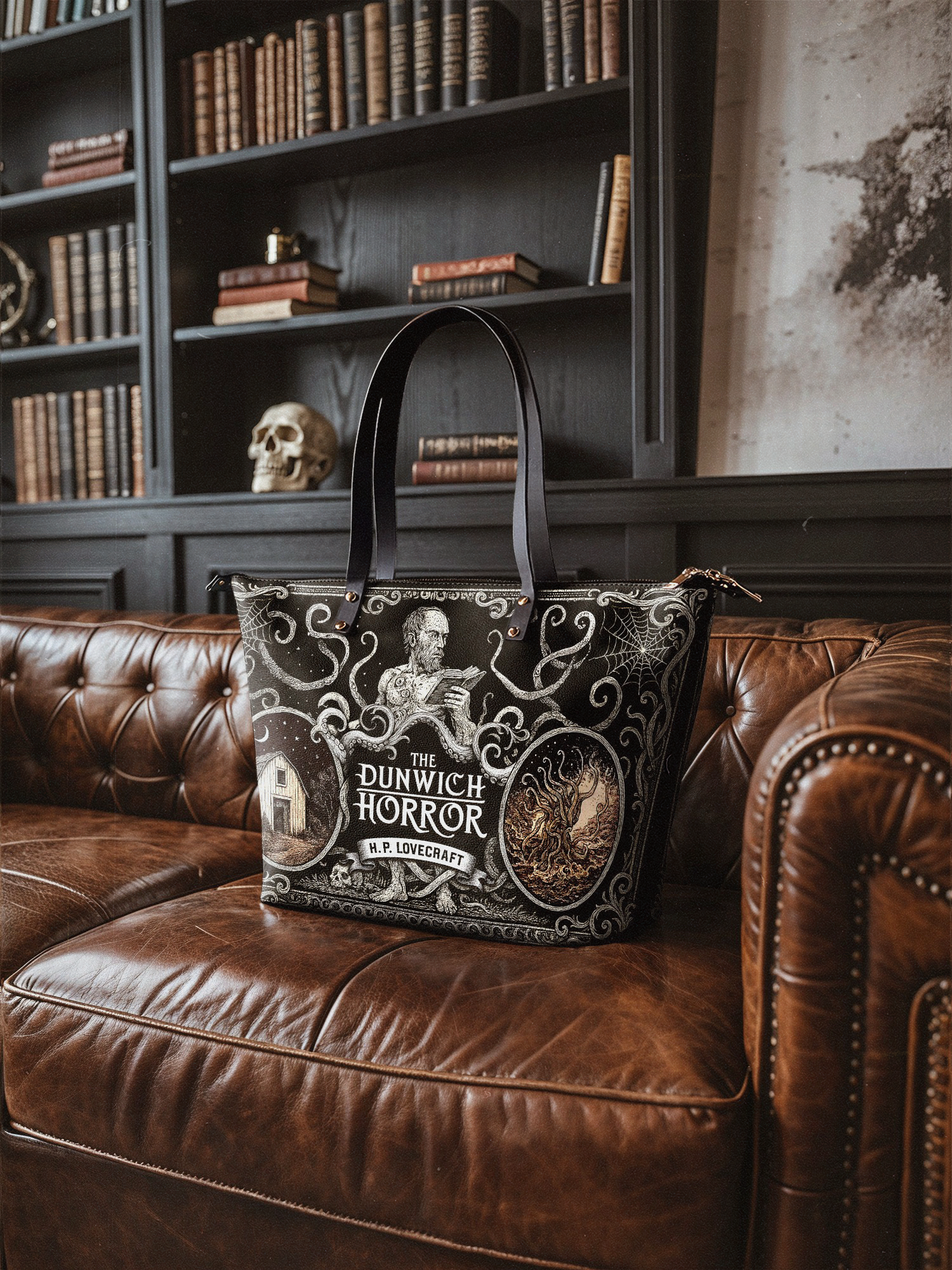 "The Dunwich Horror" Leather Tote Bag - NEW WORKSHOP SALE