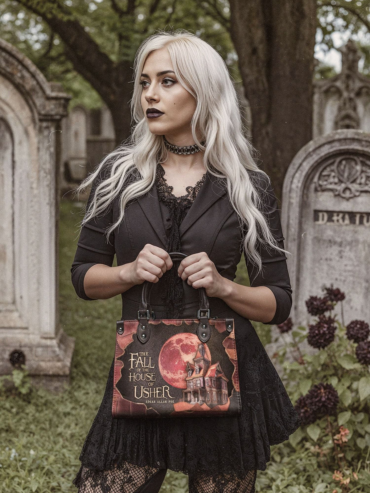 "The Fall Of The House Of Usher" - Black Interior - Small Leather Handbag - FALL CLEARANCE DEAL