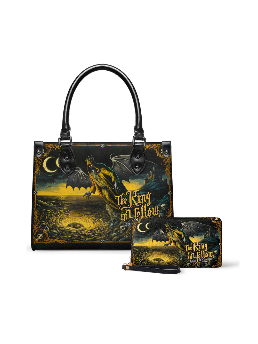 "The King In Yellow" Small Leather Handbag - NEVERMORE DEAL
