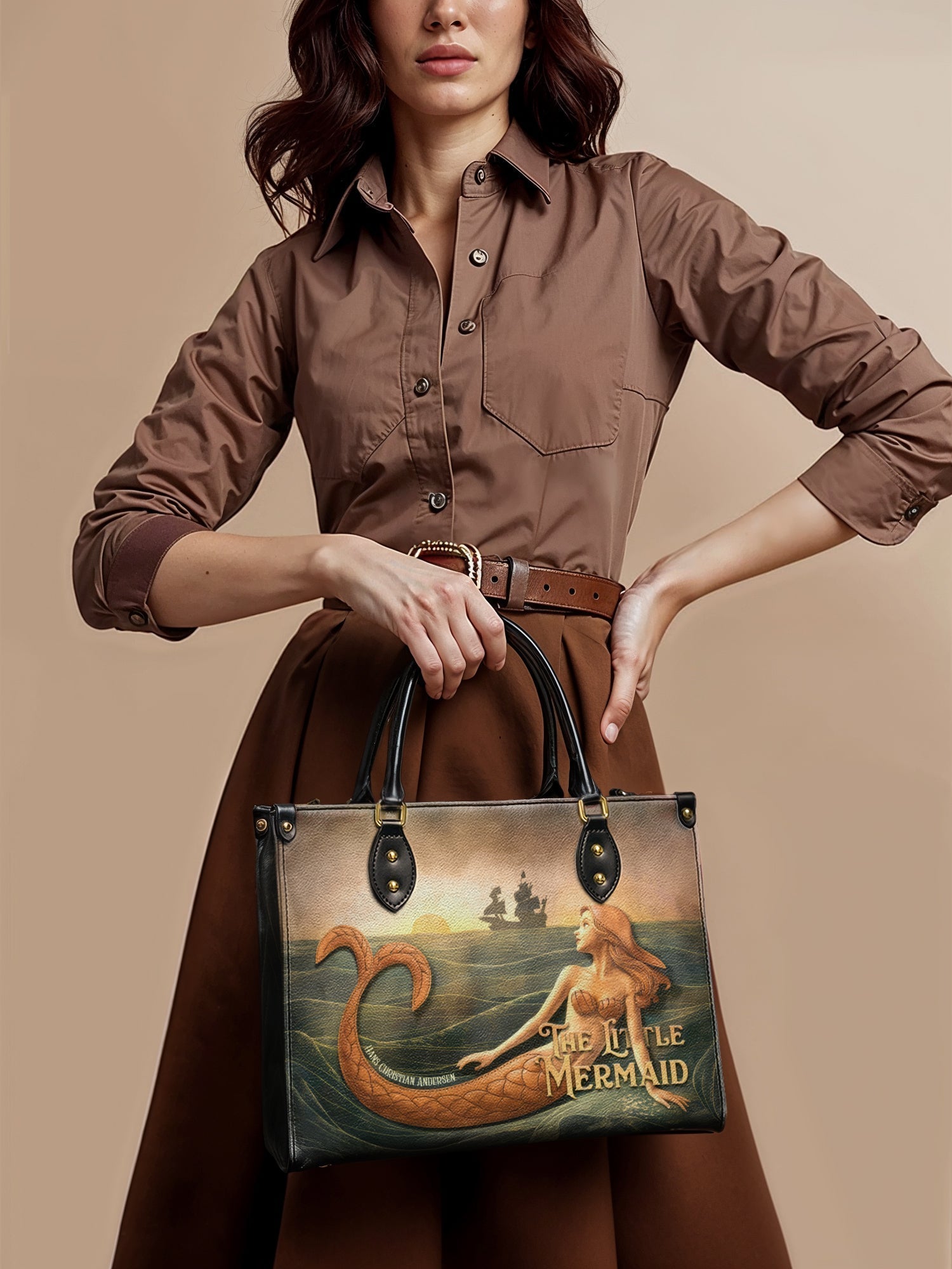 "Mermaid’s Sacrifice" - Brown Interior - Leather Handbag
