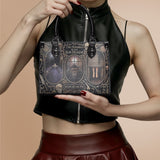 "The Murders In The Rue Morgue" - Black Interior - Small Leather Handbag Special Deal