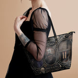 "The Murders In The Rue Morgue" Leather Tote Bag