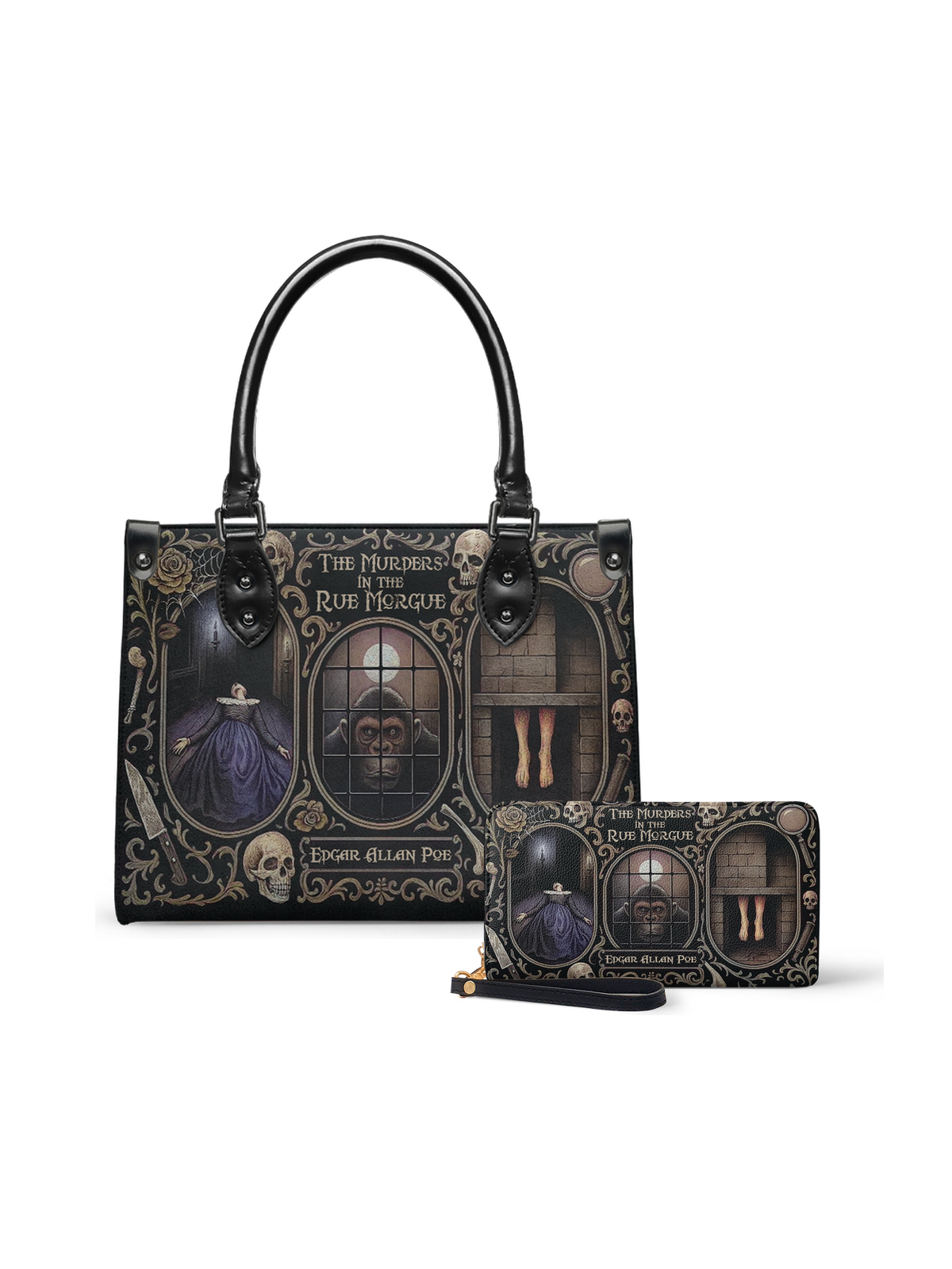 "The Murders In The Rue Morgue" Small Leather Handbag - EVERMORE DEAL