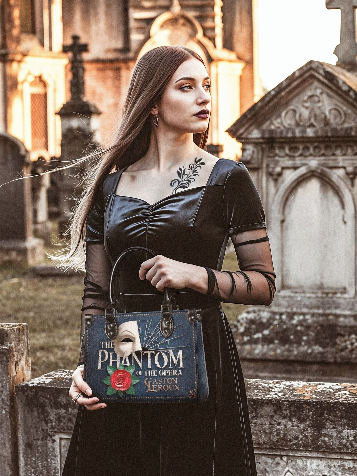 "The Phantom Of The Opera" - Black Interior - Small Leather Handbag - FALL DEAL
