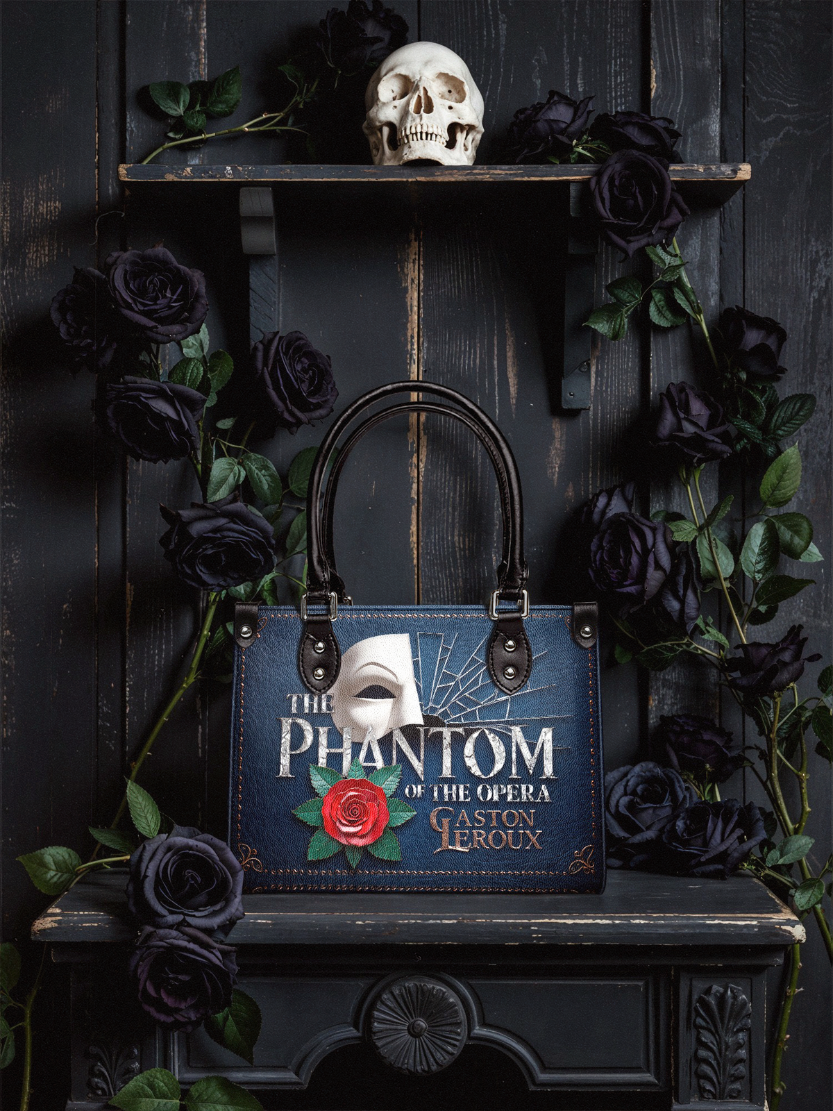 "The Phantom Of The Opera" - Black Interior - Small Leather Handbag - FALL DEAL