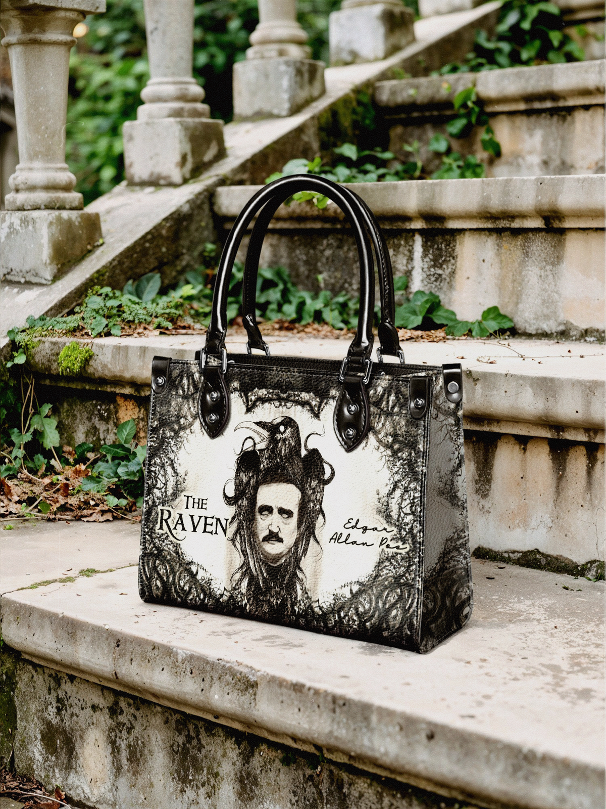 "The Raven" - Black Interior - Small Leather Handbag - FALL DEAL