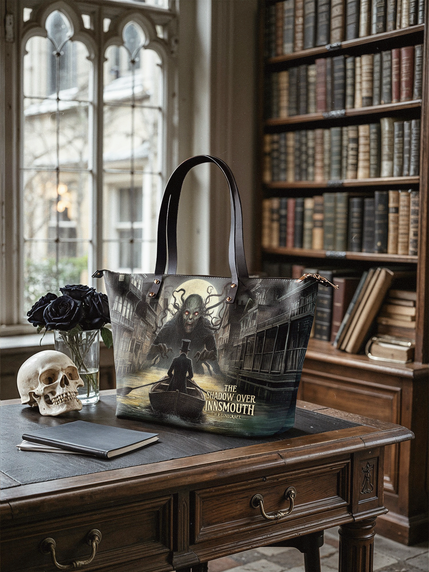 "The Shadow Over Innsmouth" Leather Tote Bag - NEW WORKSHOP SALE