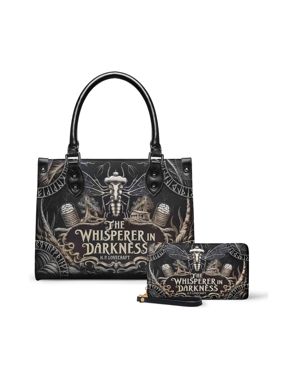 "The Whisperer In Darkness" Small Leather Handbag - NEVERMORE DEAL