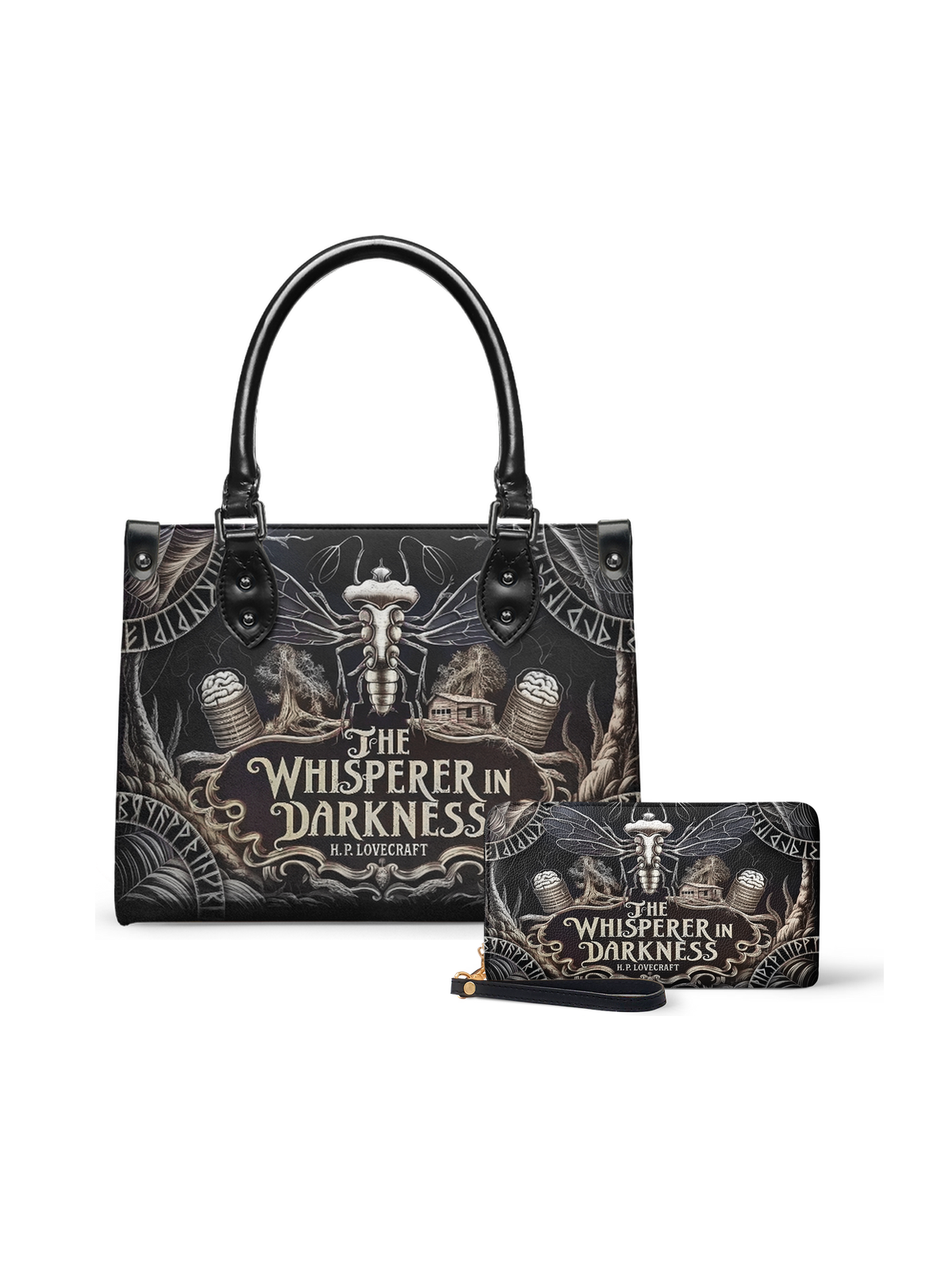 "The Whisperer In Darkness" Small Leather Handbag - NEVERMORE DEAL