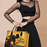 "The Yellow Wallpaper" - Black Interior - Leather Handbag