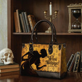 "The Yellow Wallpaper" - Black Interior - Small Leather Handbag - CLEAROUT