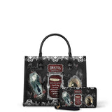 "The Dracula" - Black Interior - Leather Handbag Matching Set - CLEAROUT