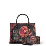 "The Fall Of The House Of Usher" - Black Interior - Leather Handbag Matching Set - CLEAROUT
