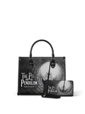"The Pit And The Pendulum" - Black Interior - Leather Handbag Matching Set - FALL DEAL