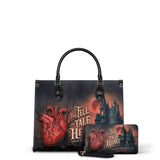 "The Tell-Tale Heart" - Black Interior - Leather Handbag Matching Set - CLEAROUT