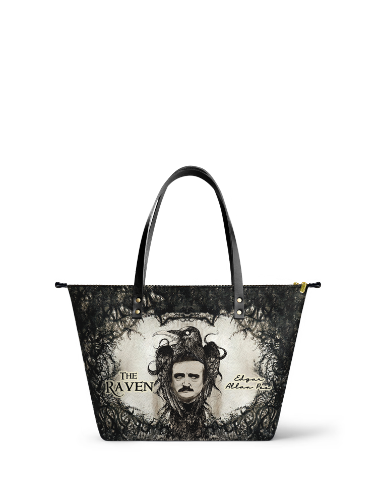 "The Raven" Leather Tote Bag - EVERMORE DEAL
