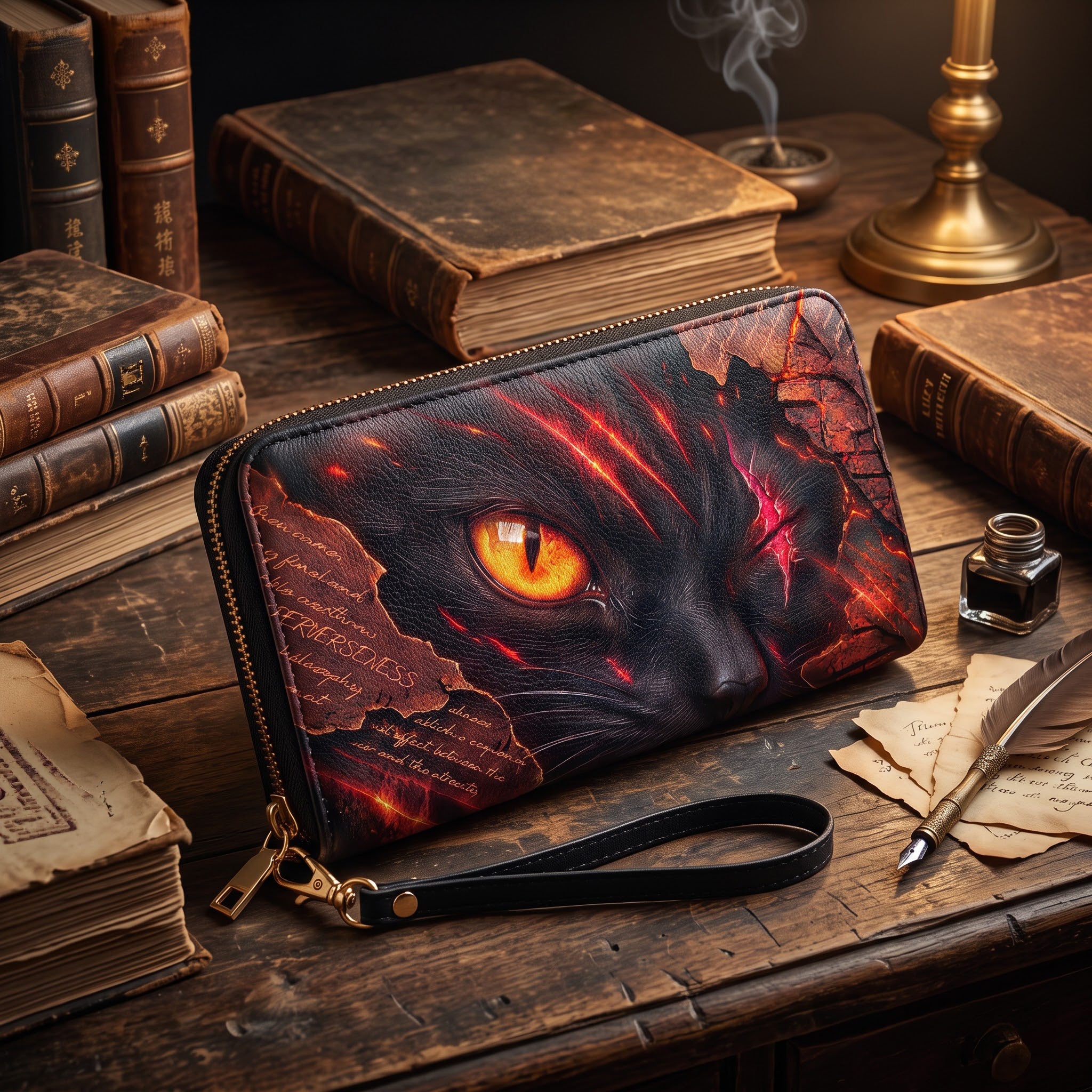 &ldquo;The Black Cat&rdquo; Wallet &mdash; The Black Cat by Edgar Allan Poe, full view