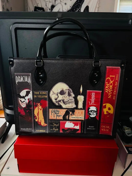 Customer photo — Rosemary Winters with her Codex of Gothic Tales handbag
