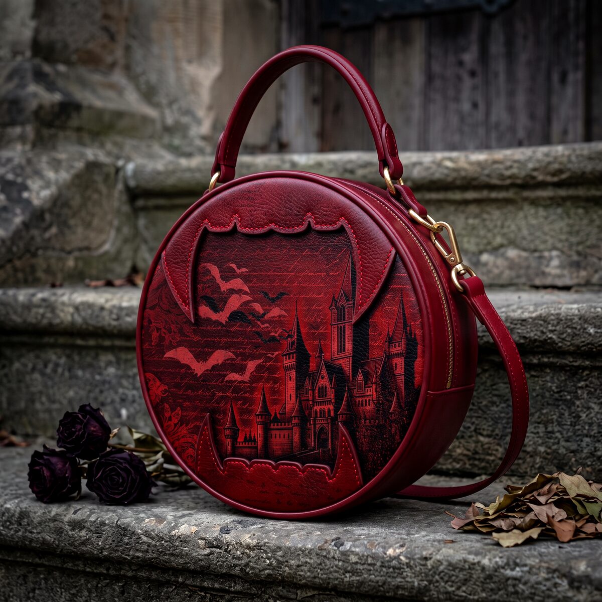 Castle Dracula circle bag — full view